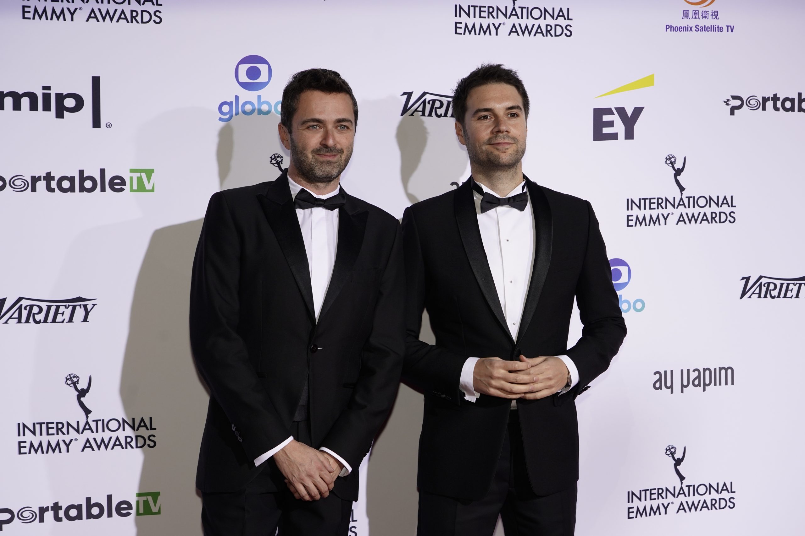 Short-Form Series Nominees for Gente Hablando, Álvaro Carmona and Emilio Sánchez Zaballos on the red carpet at the 49th International Emmy Awards, November 22, 2021 in New York City. 49th International Emmy Awards